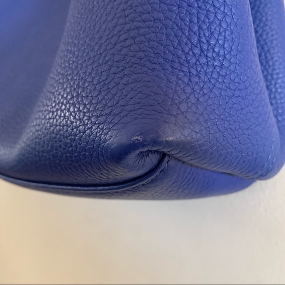 Longchamp Roseau Essential Cobalt Blue Pebbled Leather Medium Shoulder Tote Bag - Picture 6 of 10